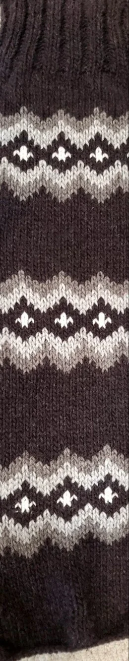 Chilly Dog Hand Knitted 100% Wool Brown, White+Gray Diamond Dog Sweater, Large